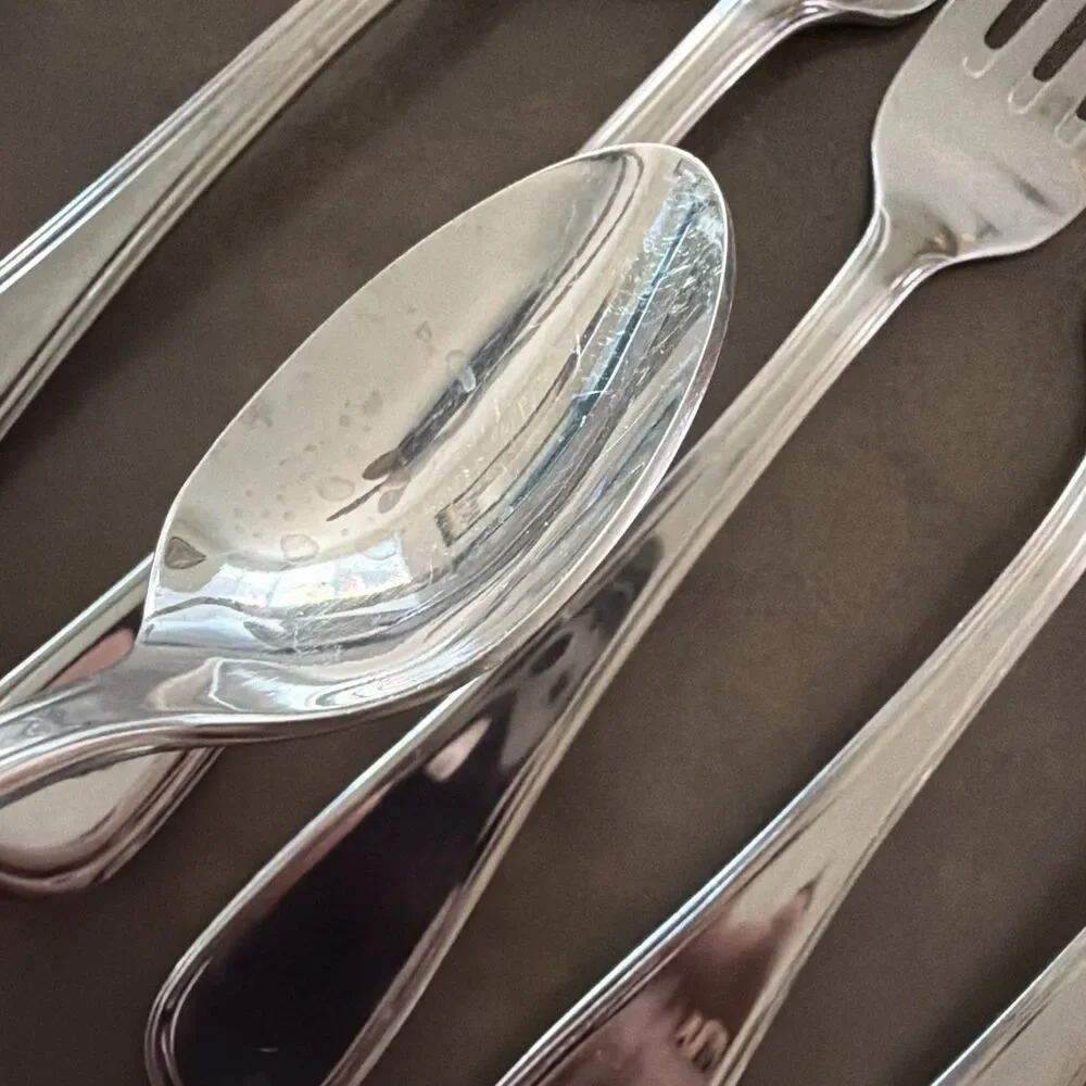 Lot of 8 Savile Row Godinger 18/10 Stainless Steel Flatware Forks Spoons